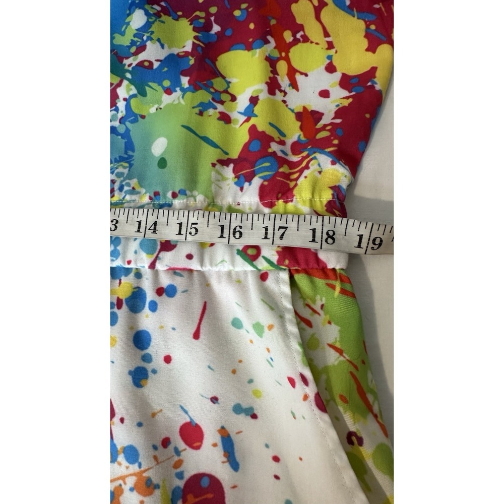 Womens XL‎ Rainbow Splatter Jumpsuit  Romper  Cotton/Spandex  Pockets Preshrunk - Picture 6 of 7